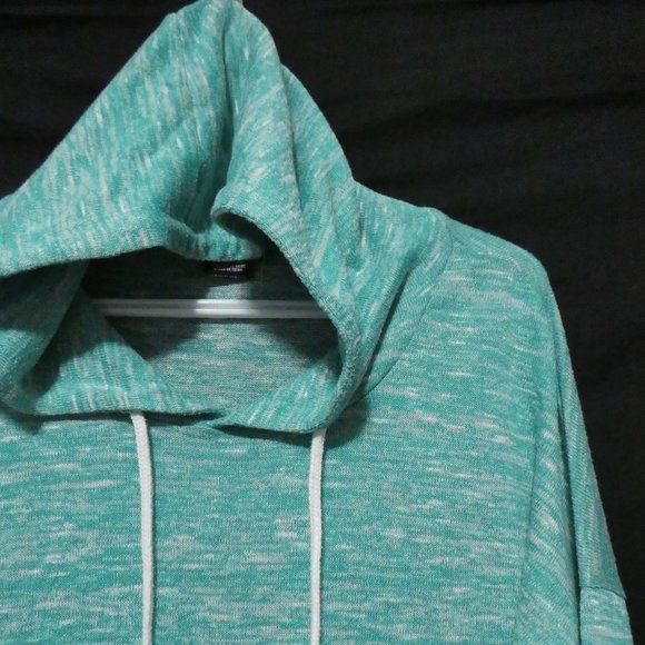 SWS, small, cropped knit hooded pullover sweater, kangaroo pockets, GUC - Picture 5 of 16